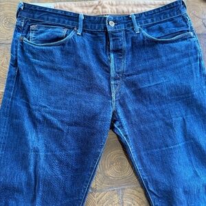 Men’s Medium Wash Selvedge Denim Jeans 36x34 – USA Made, Button Fly, 100% Cotton